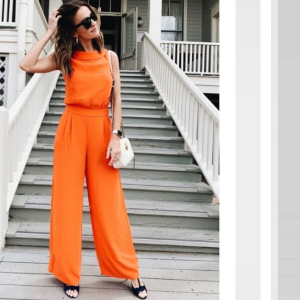 NEW Boden Clarissa Jumpsuit Orange Popsicle 4P Petite